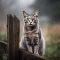 Australian Mist Cat on Fence