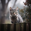Australian Mist Cat on Fence