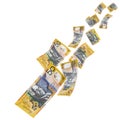 Australian Money Falling Royalty Free Stock Photo