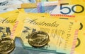 Australian money notes close up