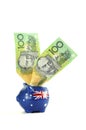 Australian Money with Piggy Bank Royalty Free Stock Photo