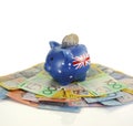 Australian Money with Piggy Bank Royalty Free Stock Photo