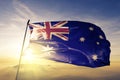 Australia national flag textile cloth fabric waving on the top Royalty Free Stock Photo