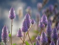 Australian native purple Ptilotus exaltatus wildflowers Royalty Free Stock Photo