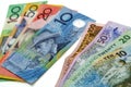 Australian and New Zealand Dollar banknotes Royalty Free Stock Photo