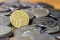 Australian One dollar close up stack coins Royalty Free Stock Photo