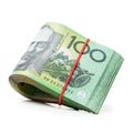 Australian one hundred dollar bills Royalty Free Stock Photo