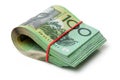 Australian one hundred dollar bills Royalty Free Stock Photo