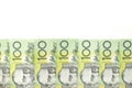 Australian one hundred dollar bills Royalty Free Stock Photo