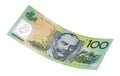 Australian One Hundred Dollar Note Isolated