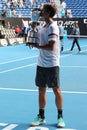 2019 Australian Open champion Lorenzo Musetti of Italy during trophy presentation after his Boys` Singles final match