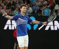 2019 Australian Open champion Novak Djokovic of Serbia celebrates victory after men`s final match against Rafael Nadal of Spain