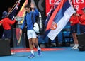 2019 Australian Open champion Novak Djokovic of Serbia enters Rod Laver Arena before men`s final match against Rafael Nadal
