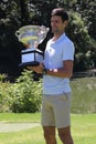 2019 Australian Open champion Novak Djokovic of Serbia posing with Australian Open trophy at Royal Botanic Garden Victoria Royalty Free Stock Photo