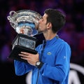 2019 Australian Open champion Novak Djokovic of Serbia during trophy presentation after men`s final match at Rod Laver Arena