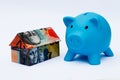 Australian Origami Money House with Piggy bank Royalty Free Stock Photo