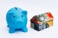 Australian Origami Money House with Piggy bank Royalty Free Stock Photo