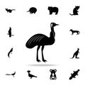 Australian ostrich icon. Detailed set of Australian animal silhouette icons. Premium graphic design. One of the collection icons