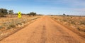 Australian school sign in totally empty landscape Royalty Free Stock Photo