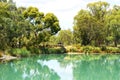 Australian outdoor bushland setting with large pond