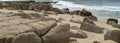 Australian panoramic rocky seafront beach view