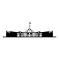 Australian parliament house silhouette Royalty Free Stock Photo