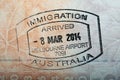 Australian Passport Stamp Royalty Free Stock Photo