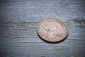 Australian Penny On Wood