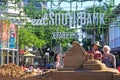 Australian people looking at sand model in Brisbane Southbank