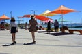 Australian people walking on Rockingham esplanade in Western Australia