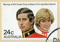 Australian Postage Stamp Celebrating the Marriage of Charles and