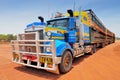 Australian Road Train on the side of a road, Outback Northern Territory, Australia