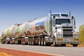 Australian Road Train on the side of a road, Outback Northern Territory, Australia