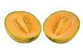 Australian rockmelon in halves