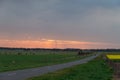 Australian rural road near Ballarat at sunset Royalty Free Stock Photo