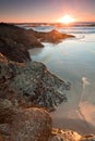 Australian seascape at sunrise at vertical format Royalty Free Stock Photo