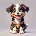 Australian shepherd puppy dog attentive smiling face