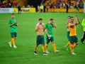 Australian Soccer Players Thanking The Crowd