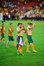 Australian Soccer Players Thanking The Crowd