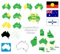 Australian states and flags Royalty Free Stock Photo