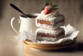 Australian style lamington cakes on dark background