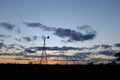 Australian sunrise Windmill silhouette Royalty Free Stock Photo