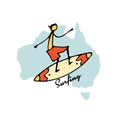 Australian surfing, sketch for your design