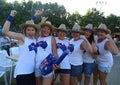 Australian tennis fans support professional tennis player Ashleigh Barty during her quarter-final match at 2019 Australian Open