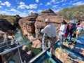 Australian tourists on eco tour in Cobbold Gorge Queensland Australia