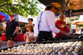 Australian tourists shopping at Broome Markets Courthouse Market