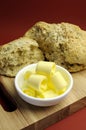 Australian traditional damper bread - focus on but