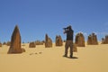 Australian travel photographer photographing the Pinnacles Desert in Western Australia