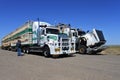 Australian Truck drivers fixing a Road train truck Royalty Free Stock Photo