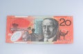 Australian Twenty Dollar Bannote Royalty Free Stock Photo